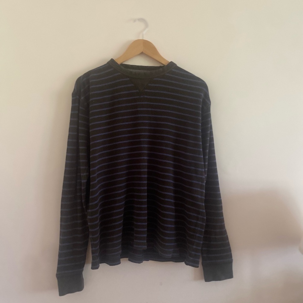ST.JOHN'S BAY Vintage Style Green and Blue Crewneck Sweater Top